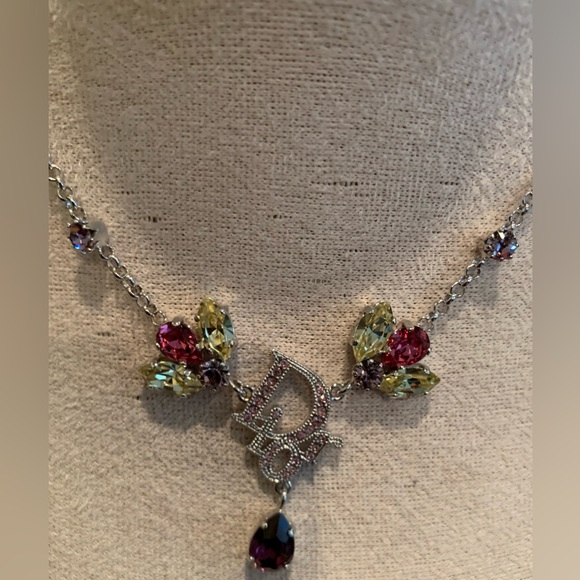 Christian Dior Rhinestone Silver Plated Stunning Necklace - Picture 1 of 7